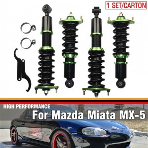 Complete Coilover Spring Struts Suspension Coilover Shock Absorber Kit for Mazda Miata 90-05 NA MX5 Adj. Height CN-9005 (Random Color)