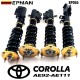 EPMAN Coilovers Spring Struts Racing Suspension Coilover Kit Shock Absorber For Toyota Corolla 88-99 AE92-AE111 EP055 (RANDOM COLOR) EPMAN Coilovers Spring Struts Racing Suspension Coilover Kit Shock Absorber For Toyota Corolla 88-99 AE92-AE111 EP055 (RANDOM COLOR)