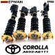 EPMAN Coilovers Spring Struts Racing Suspension Coilover Kit Shock Absorber For Toyota Corolla 88-99 AE92-AE111 EP055 (RANDOM COLOR)