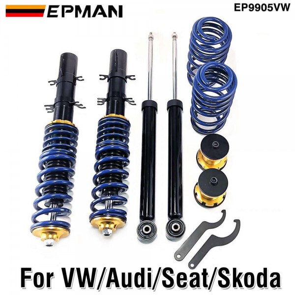 Tansky Coilovers Spring Struts Racing Suspension Coilover Kit Shock Absorber For VolksWagen VW Golf Mk4 2WD only A4 Typ 1J 1998-2005 EP9905VW (RANDOM COLOR) 