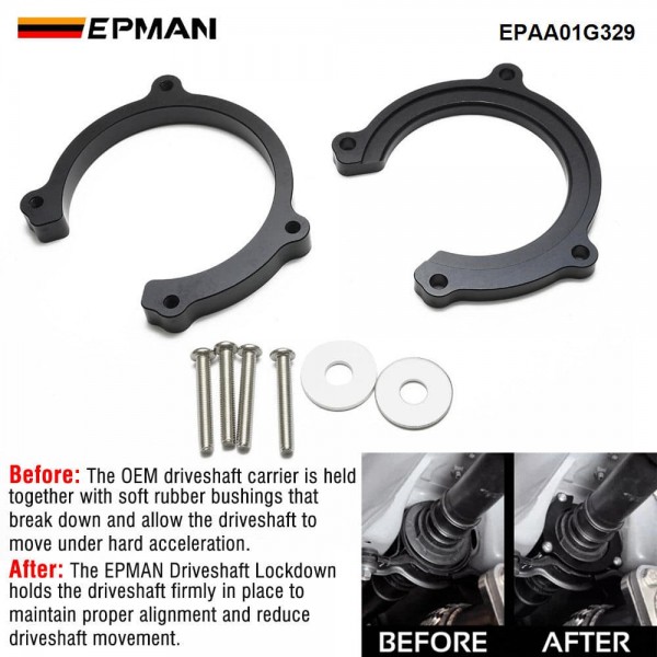 EPMAN CNC Aluminum Driveshaft Lockdown Kit Front & Rear for Subaru WRX STI 2008-2024 - Eliminates Movement EPAA01G329