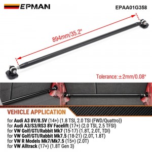 EPMAN Aluminum Adjustable Rear Strut Chassis Brace for VW MK7 Golf GTI R Audi A3 8V S3 RS3 EPAA01G358