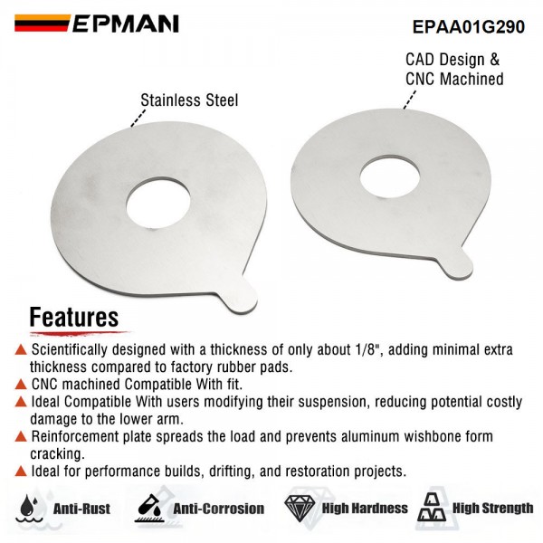 EPMAN Engineering Rear Spring Perch Reinforcement For BMW E46 3 Series Rear Coil-Over Spring Perch EPAA01G290 EPMAN Engineering Rear Spring Perch Reinforcement For BMW E46 3 Series Rear Coil-Over Spring Perch EPAA01G290