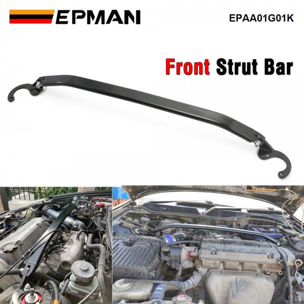 EPMAN Front Upper Strut Brace Tie Bar Kit For Honda Civic 92-00 EG EK/93-97 Del Sol/94-01 Integra DC2 Front Strut Bar EPAA01G01 