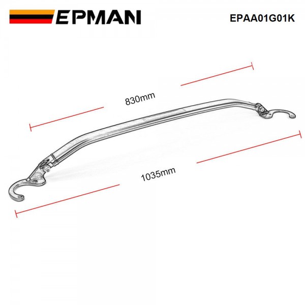 EPMAN Front Upper Strut Brace Tie Bar Kit For Honda Civic 92-00 EG EK/93-97 Del Sol/94-01 Integra DC2 Front Strut Bar EPAA01G01K 