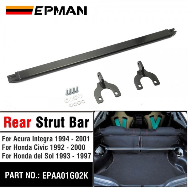 EPMAN Black Rear Strut Tie Bar for 92-00 Civic EG EK 93-97 Del Sol 94-01 Integra DC2 EPAA01G02K 