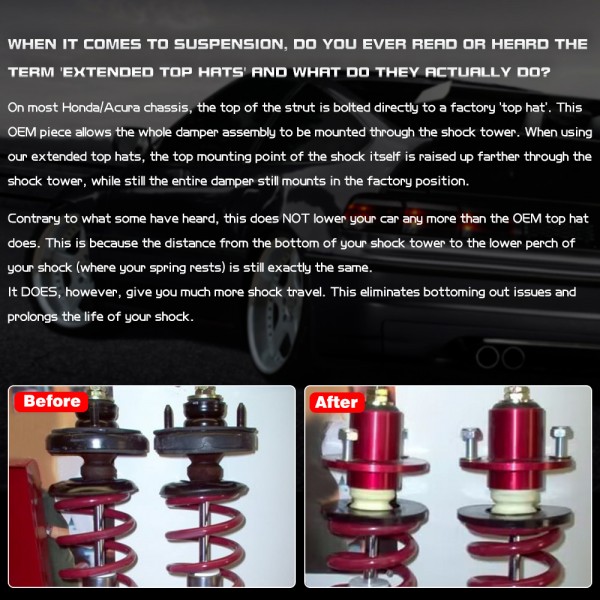 (MOQ:20 SETS) EPMAN 1SET Aluminum Top Hat Extender Coilover Shock Mount For 1988-2000 Honda Civic For Acura Integra 1990-2001 EPAA12G13 (MOQ:20 SETS) EPMAN 1SET Aluminum Top Hat Extender Coilover Shock Mount For 1988-2000 Honda Civic For Acura Integra 1990-2001 EPAA12G13