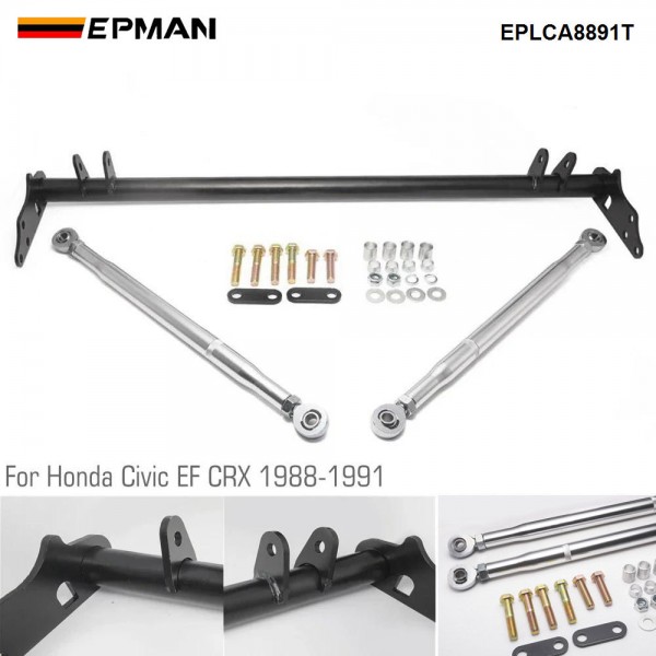EPMAN Front Traction Control Arm Tie Bar Kit For Honda 88-91 Civic CRX EF K Series EPLCA8891T
