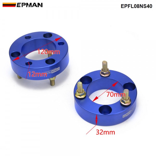 EPMAN Aluminum Front Strut Spacer Suspension Lift Spacers Kit a Pair For Nissan Np300 NAVARA D40 D23 EPFL08NS40