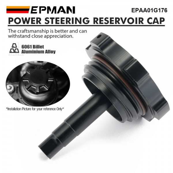 EPMAN For BMW E36 E46 E90 E39 Z4 E82 Aluminum Reservoir Cap Seal Gasket Power Steering Fluid 32411128333 EPAA01G176