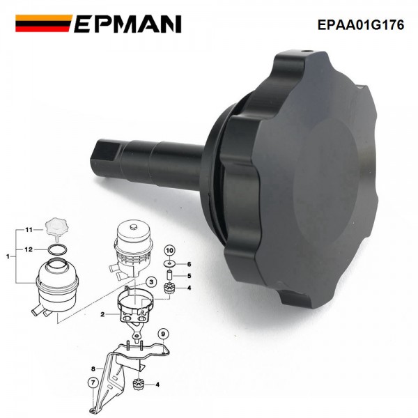 EPMAN For BMW E36 E46 E90 E39 Z4 E82 Aluminum Reservoir Cap Seal Gasket Power Steering Fluid 32411128333 EPAA01G176 EPMAN For BMW E36 E46 E90 E39 Z4 E82 Aluminum Reservoir Cap Seal Gasket Power Steering Fluid 32411128333 EPAA01G176