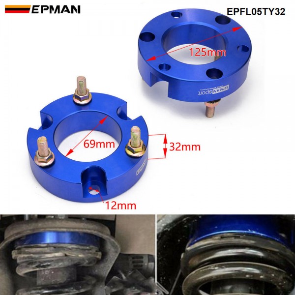 EPMAN Front Suspension Lift Up Kits For Toyota Hilux VIGO Coil Spacers Strut Shocks Absorber Spring Raise 32mm Aluminum Car Accessories EPFL05TY32 