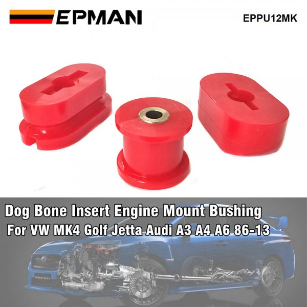 EPMAN Polyurethane Front Engine Mount Dog Bone Bushing Fit for VW Golf Jetta MK4 For Audi A3 A4 86-13 Engine Motor EPPU12MK