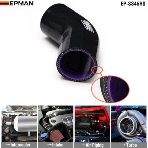 EPMAN 4-Ply Silicone Intercooler 45 Degree Elbow Coupler Hose BLACK ID 38mm 41mm 45mm 48mm 51mm 54mm 57mm 60mm 63mm 70mm 76mm 80mm 83mm 89mm 102mm EP-SS45RS