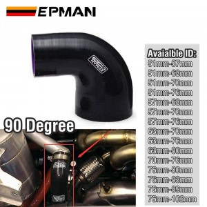 EPMAN 90Degree 4-Ply Silicone 90 Degree Elbow Reducer Hose BLACK EP-SS90R