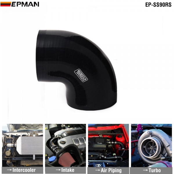 EPMAN 90 Degree Elbow Silicone Hose Pipe Turbo Intake 38mm 41mm 45mm 48mm 51mm 54mm 57mm 60mm 63mm 70mm 76mm 80mm 83mm 89mm 102mm EP-SS90RS