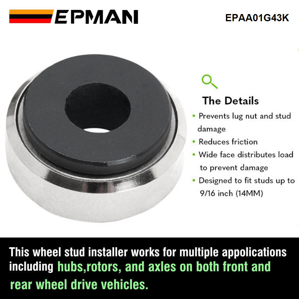 EPMAN 24234 Wheel Stud Installer, Reduces Friction When Installing Tire